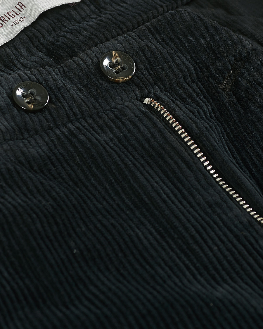 Herr | Byxor | Briglia 1949 | Slim Fit Corduroy Trousers Black