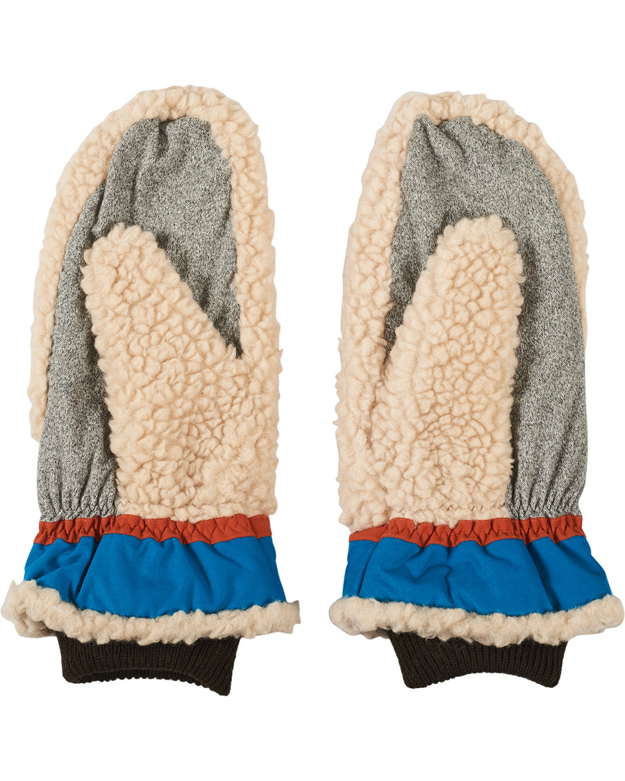 Herr | Elmer by Swany Miyo Wool Teddy Mittens Beige/Blue | Elmer by Swany | Miyo Wool Teddy Mittens Beige/Blue