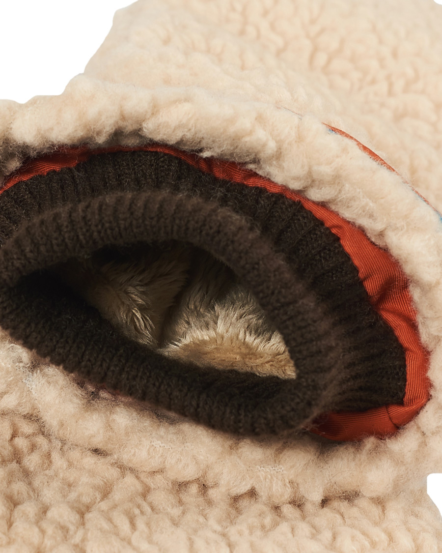 Herr | Elmer by Swany Miyo Wool Teddy Mittens Beige/Blue | Elmer by Swany | Miyo Wool Teddy Mittens Beige/Blue