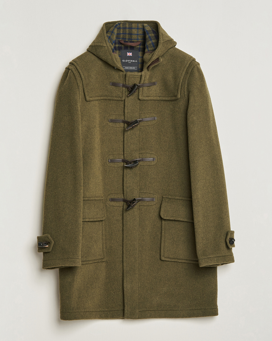 Herr | Jackor | Gloverall | Morris Duffle Coat Loden Green/Check