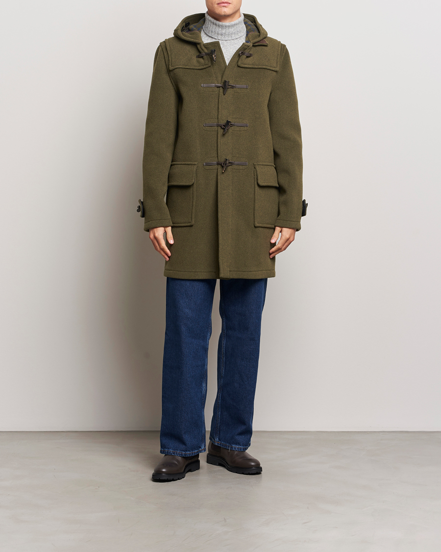 Herr | Jackor | Gloverall | Morris Duffle Coat Loden Green/Check