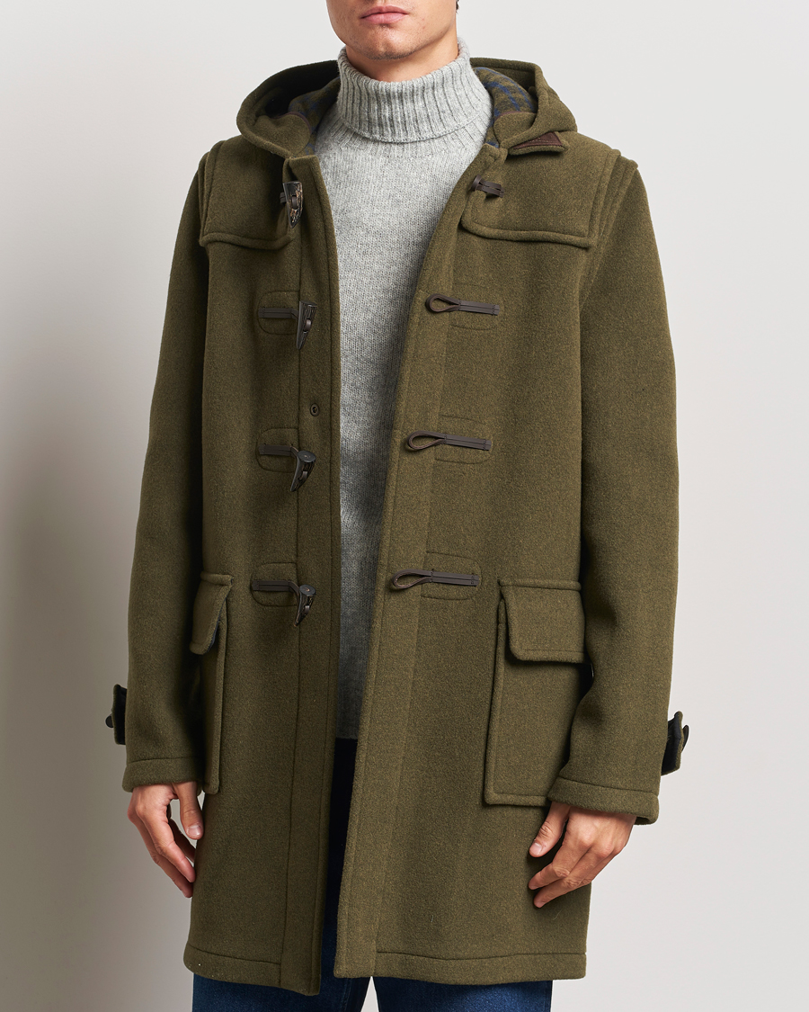 Herr | Jackor | Gloverall | Morris Duffle Coat Loden Green/Check