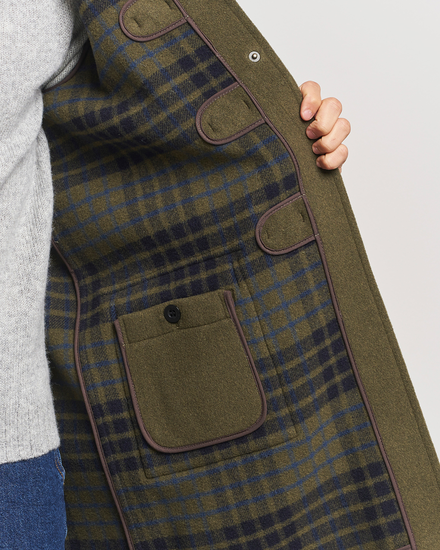 Herr | Jackor | Gloverall | Morris Duffle Coat Loden Green/Check