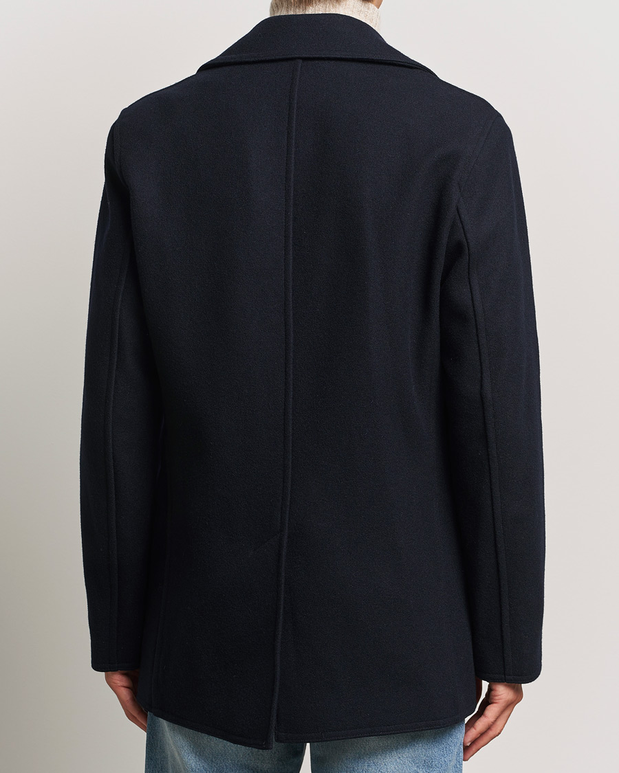 Herr | Jackor | Gloverall | Churchill Reefer Peacoat Navy