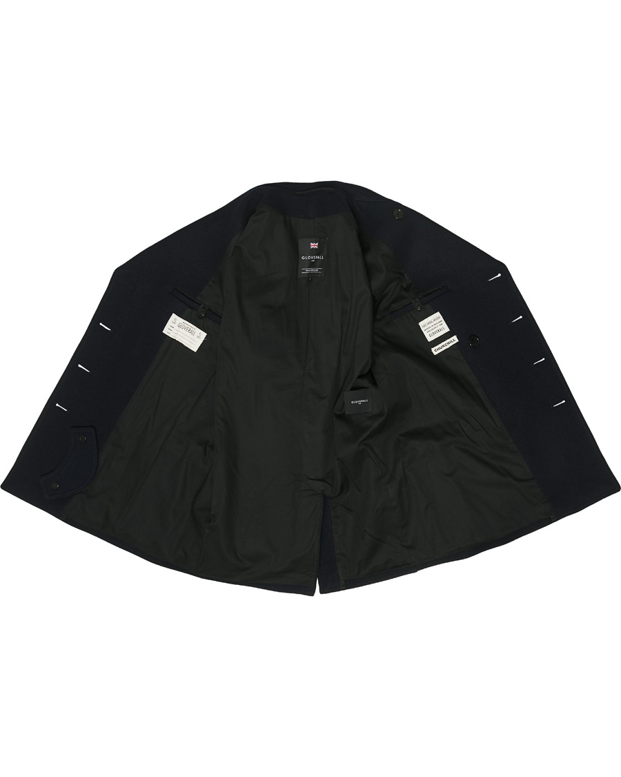 Herr | Jackor | Gloverall | Churchill Reefer Peacoat Navy