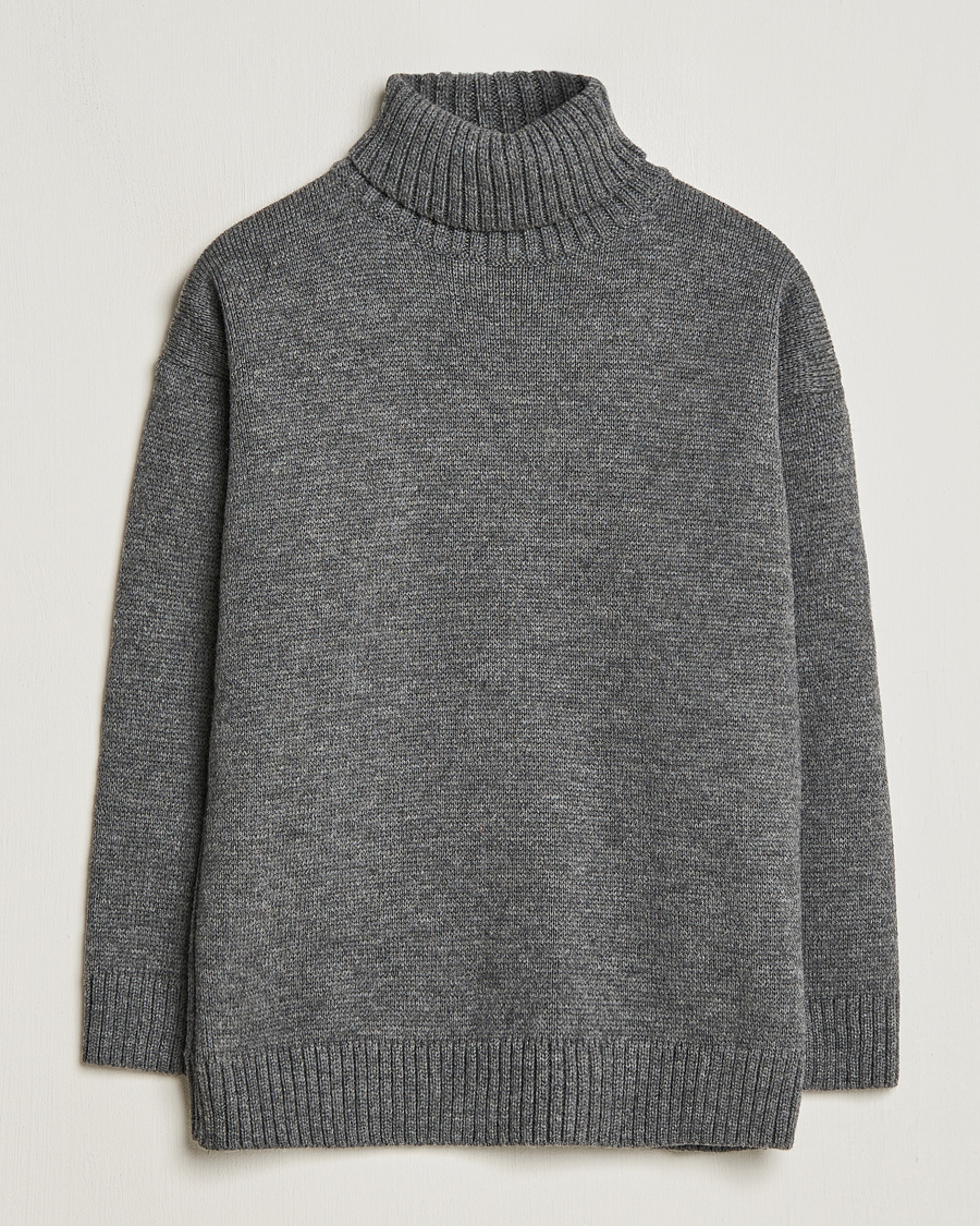 Herr | Tröjor | Gloverall | Submariner Chunky Wool Rollneck Grey