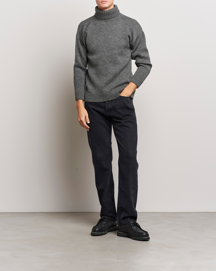 Herr | Tröjor | Gloverall | Submariner Chunky Wool Rollneck Grey
