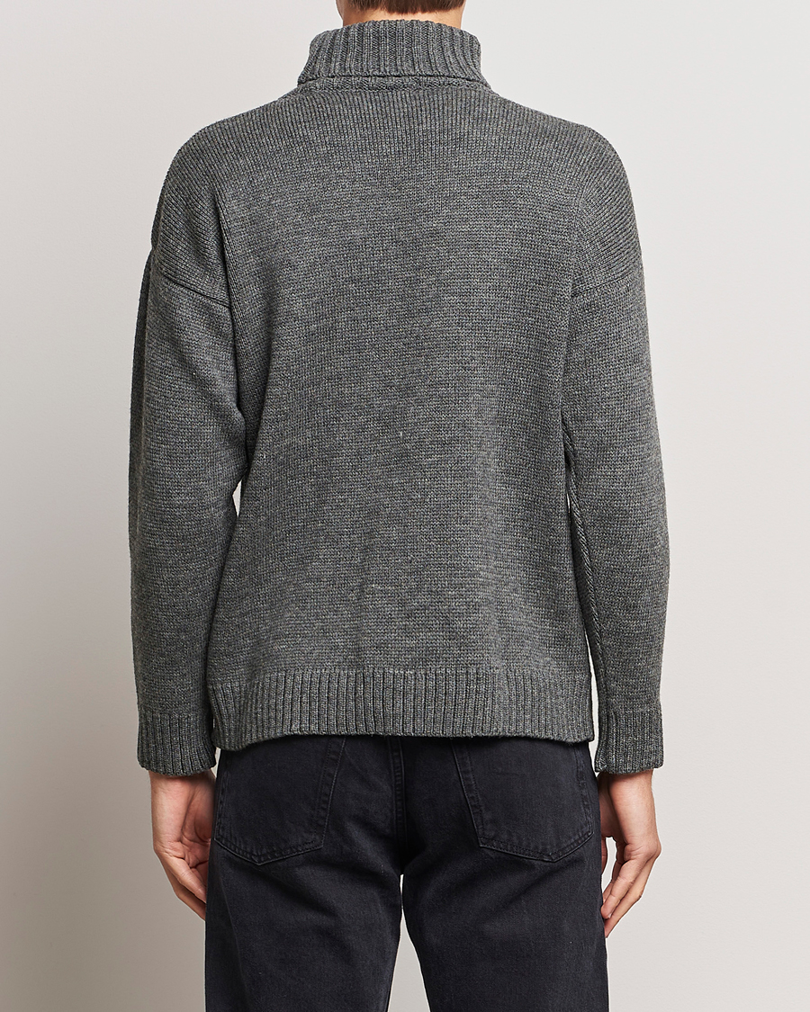 Herr | Tröjor | Gloverall | Submariner Chunky Wool Rollneck Grey
