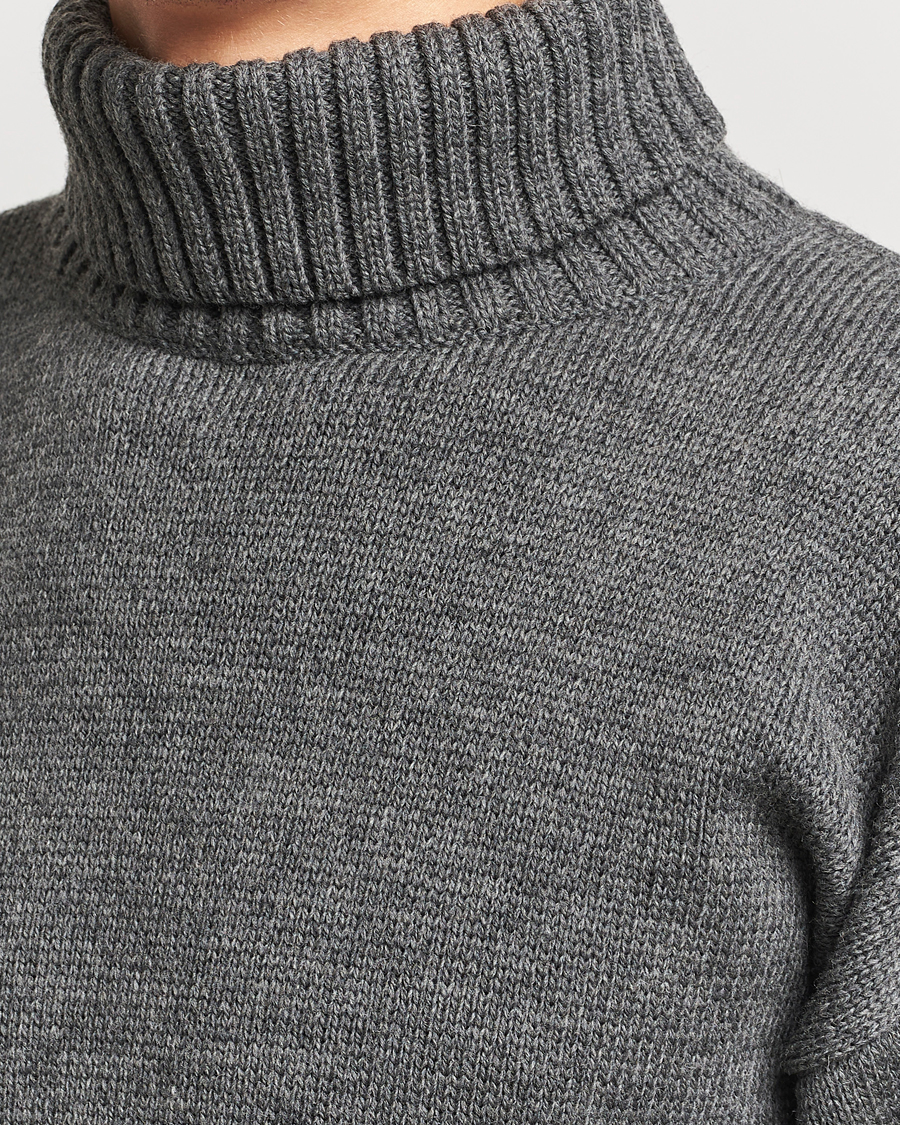 Herr | Tröjor | Gloverall | Submariner Chunky Wool Rollneck Grey