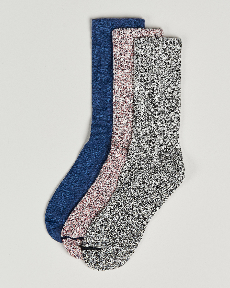 Herr | Underkläder | Red Wing Shoes | Cotton Ragg Crew 3-Pack Pink/Blue/Black