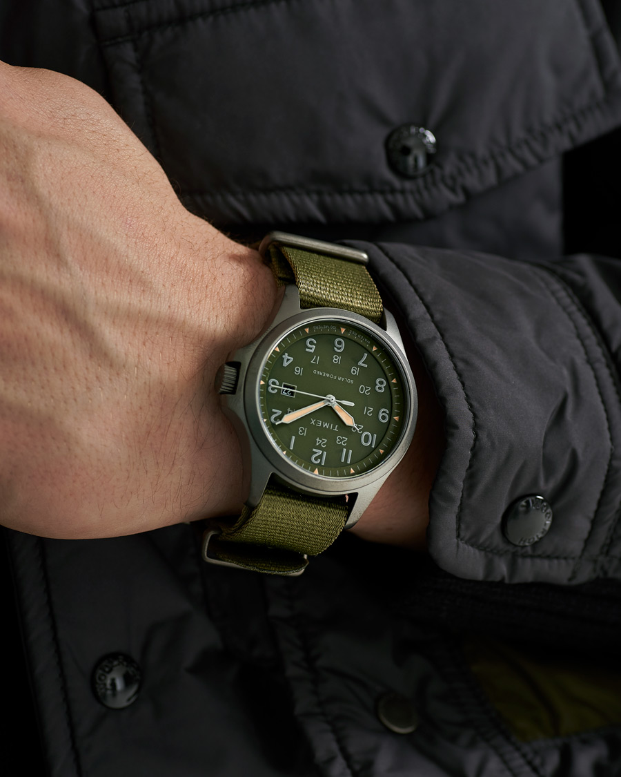 Herr | Textilstrap | Timex | Field Post Solar Watch 41mm Green Dial