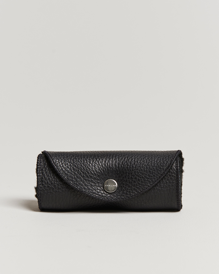 Herr | John Lobb Grain Leather Buffing Glove Black Fur | John Lobb | Grain Leather Buffing Glove Black Fur