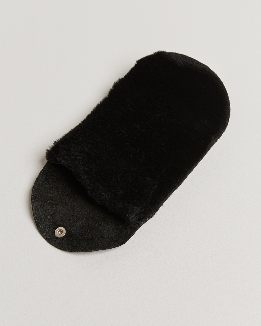 Herr | John Lobb Grain Leather Buffing Glove Black Fur | John Lobb | Grain Leather Buffing Glove Black Fur