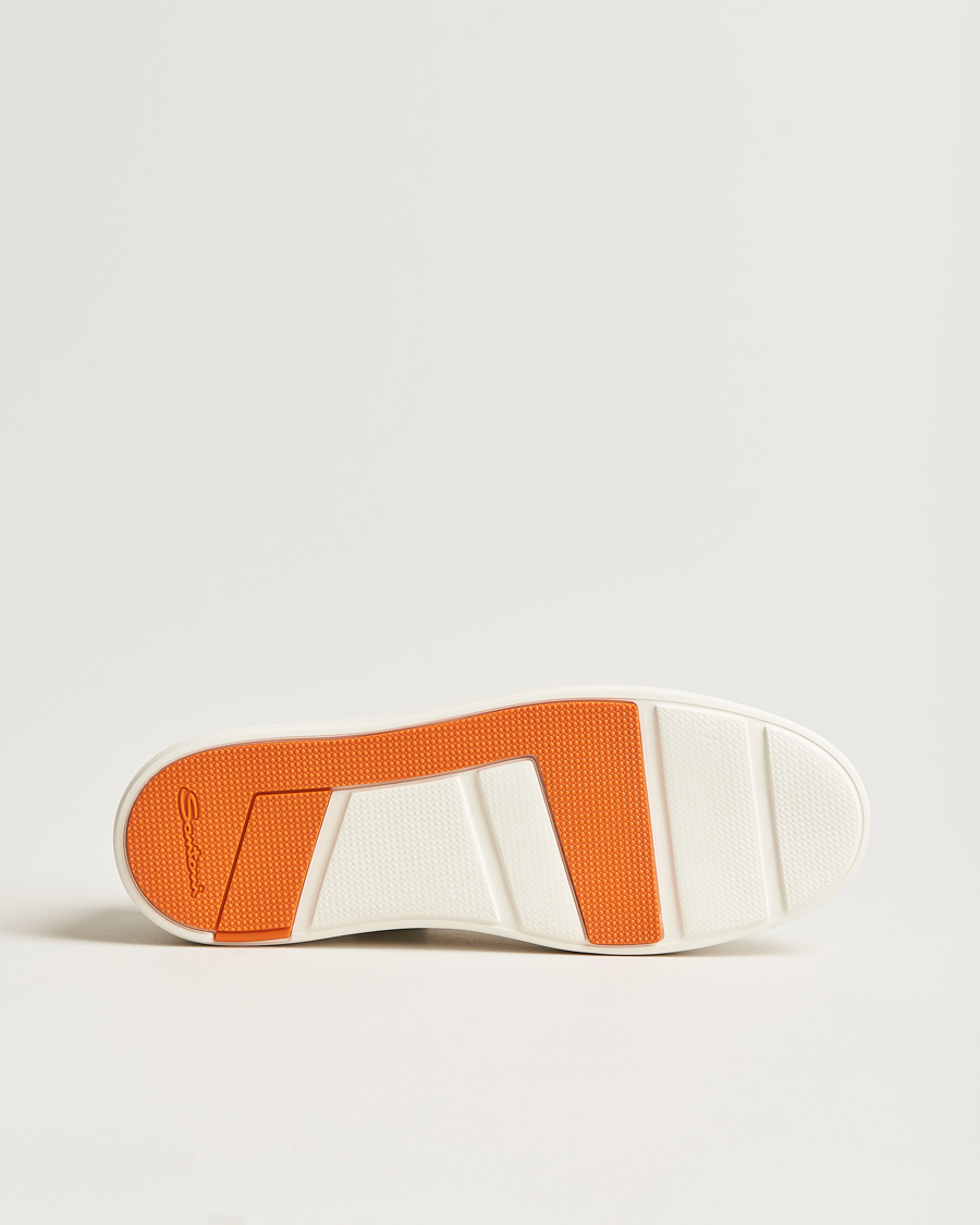 Herr | Sneakers | Santoni | Low Top Grain Leather Sneaker White Calf