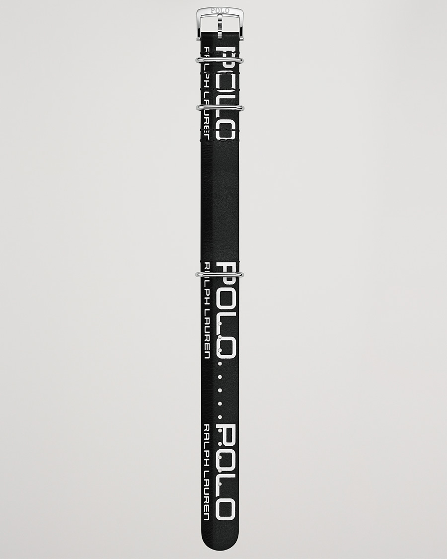 Herr | Polo Ralph Lauren Sporting Leather Strap Black/White | Polo Ralph Lauren | Sporting Leather Strap Black/White
