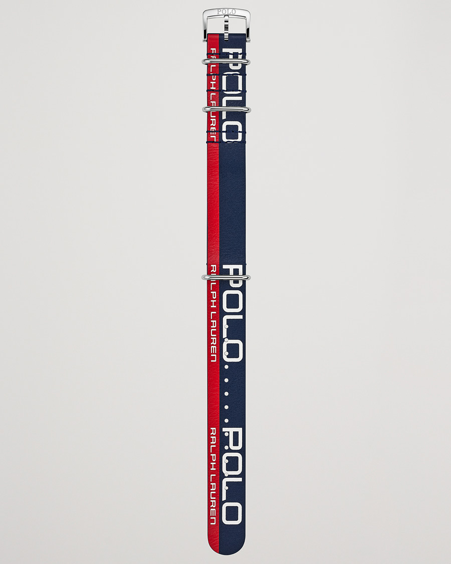 Herr | Polo Ralph Lauren Sporting Leather Strap Blue/Red | Polo Ralph Lauren | Sporting Leather Strap Blue/Red