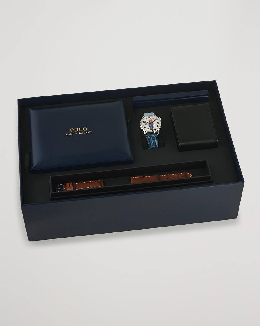 Herr | Polo Ralph Lauren 42mm Automatic Denim Flag Bear Steel With White Dial | Polo Ralph Lauren | 42mm Automatic Denim Flag Bear Steel With White Dial