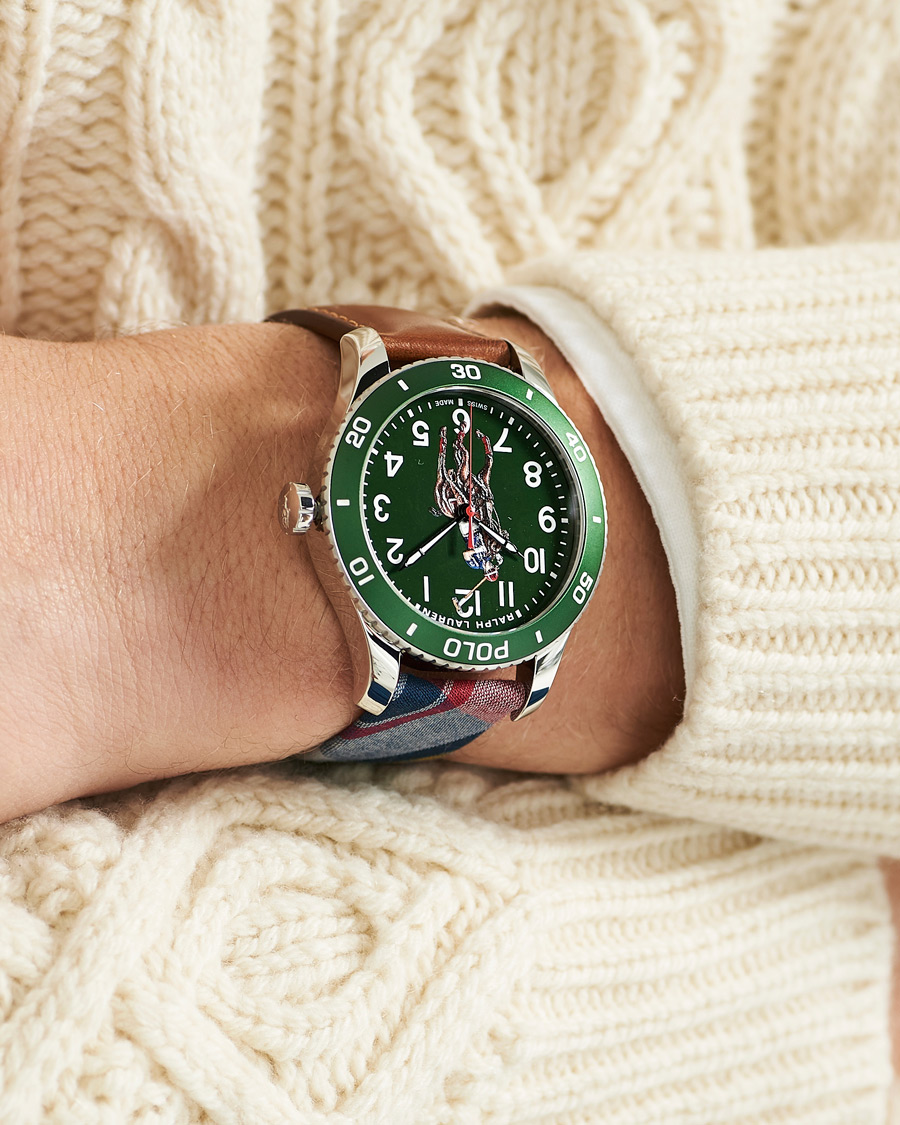 Herr | Textilstrap | Polo Ralph Lauren | 42mm Automatic Pony Player  Green Dial