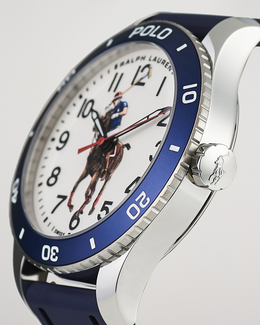Herr | Polo Ralph Lauren 42mm Automatic Pony Player White Dial/Blue Bezel | Polo Ralph Lauren | 42mm Automatic Pony Player White Dial/Blue Bezel