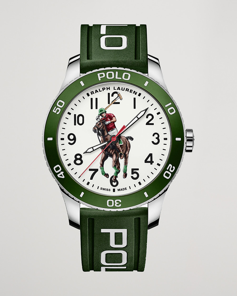 Herr | Polo Ralph Lauren 42mm Automatic Pony Player White Dial/Green Bezel | Polo Ralph Lauren | 42mm Automatic Pony Player White Dial/Green Bezel