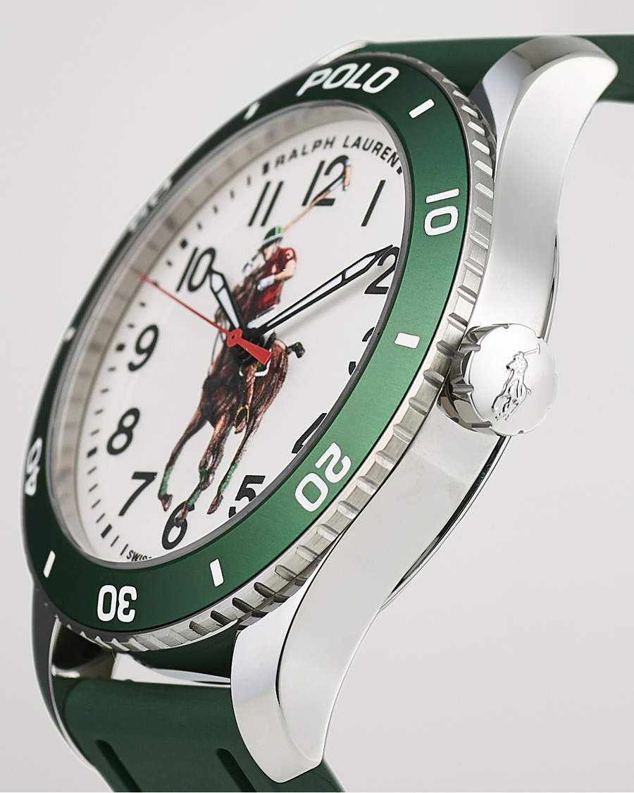 Herr | Polo Ralph Lauren 42mm Automatic Pony Player White Dial/Green Bezel | Polo Ralph Lauren | 42mm Automatic Pony Player White Dial/Green Bezel