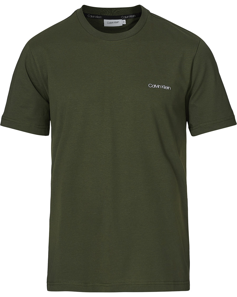 Herr | T-Shirts | Calvin Klein | Chest Logo Crew Neck Tee Dark Olive