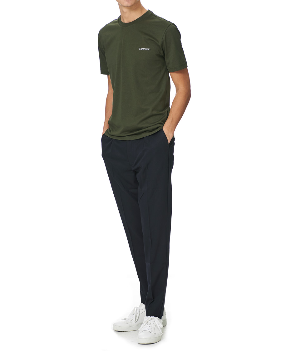 Herr | T-Shirts | Calvin Klein | Chest Logo Crew Neck Tee Dark Olive