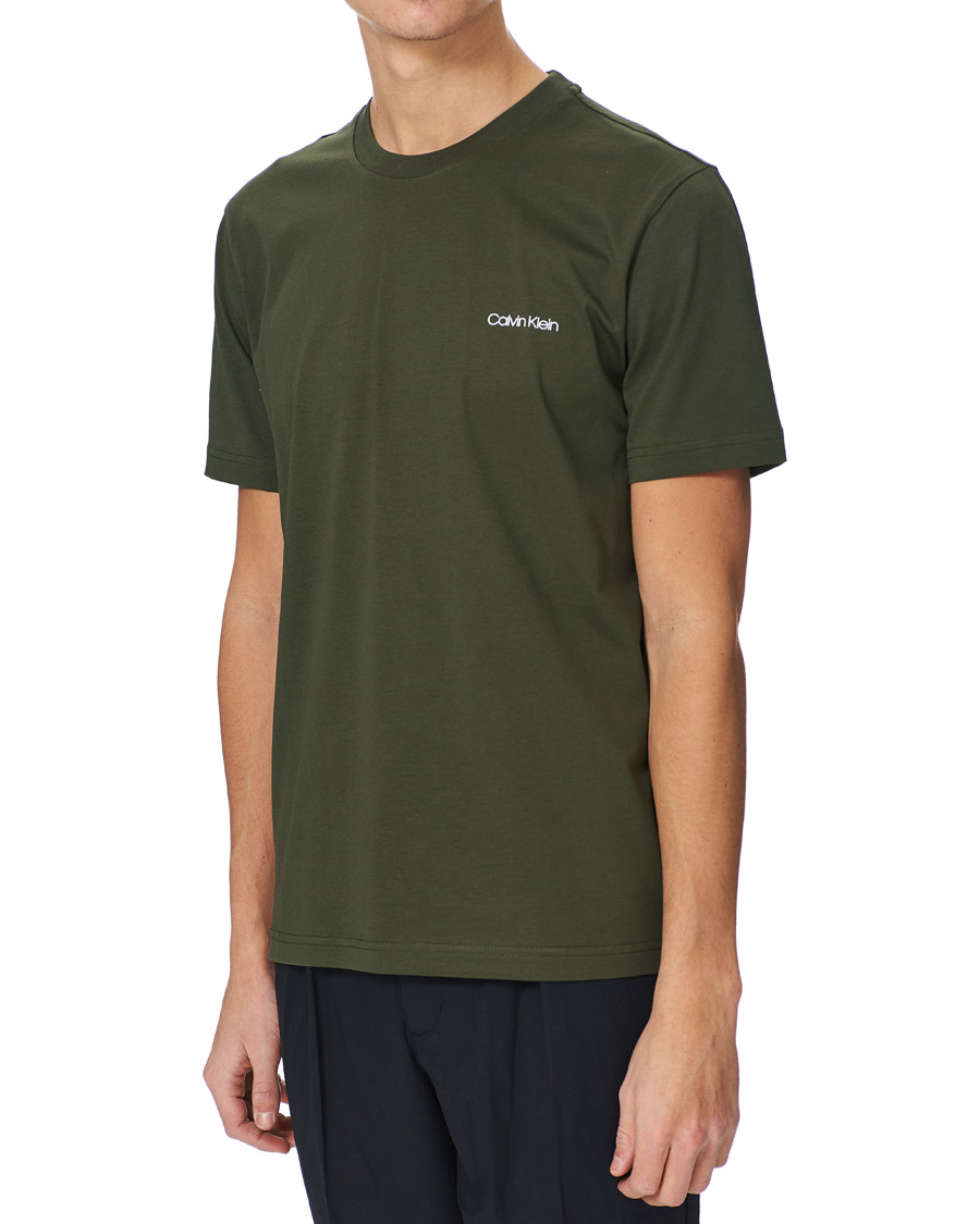 Herr | T-Shirts | Calvin Klein | Chest Logo Crew Neck Tee Dark Olive