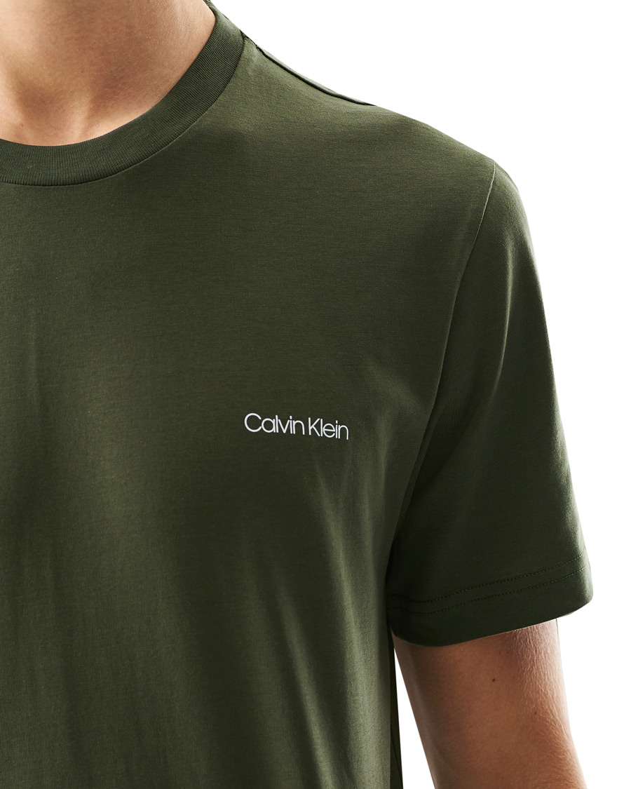 Herr | T-Shirts | Calvin Klein | Chest Logo Crew Neck Tee Dark Olive