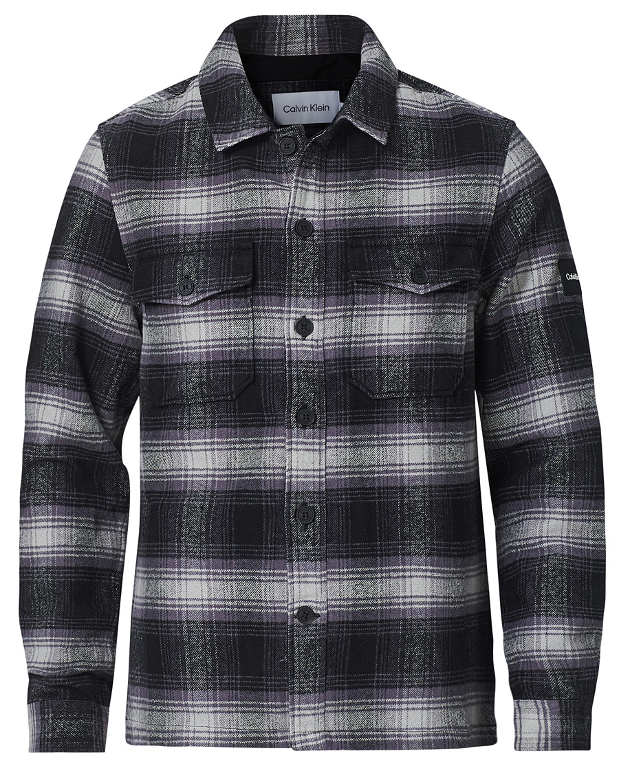 Herr | Skjortor | Calvin Klein | Cotton Check Overshirt Black/Grey