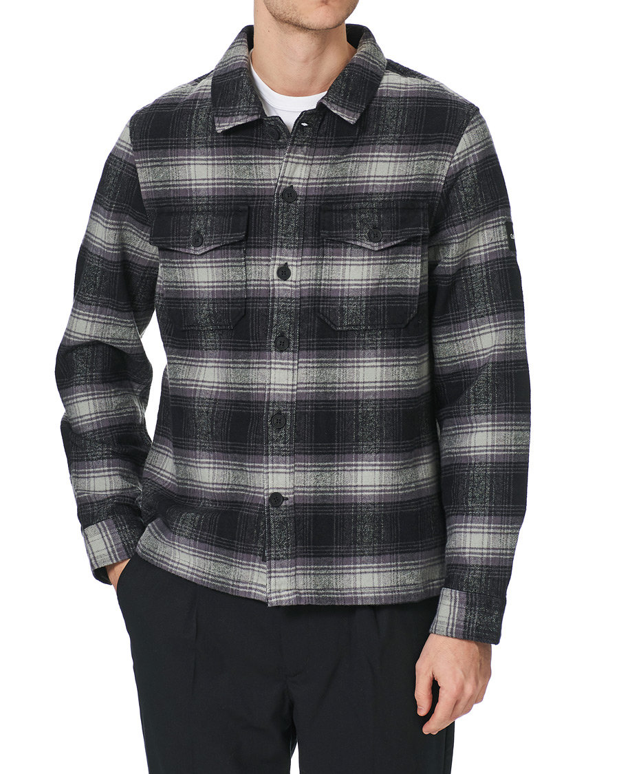 Herr | Skjortor | Calvin Klein | Cotton Check Overshirt Black/Grey