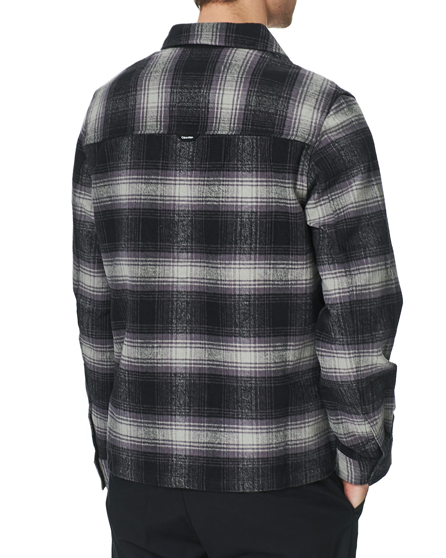 Herr | Skjortor | Calvin Klein | Cotton Check Overshirt Black/Grey