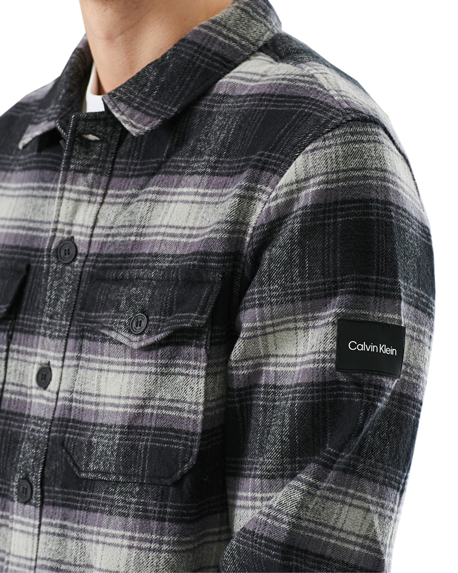 Herr | Skjortor | Calvin Klein | Cotton Check Overshirt Black/Grey