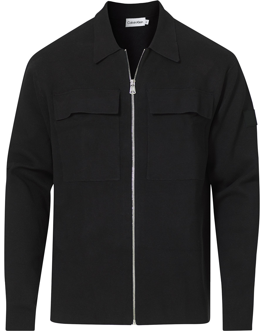 Herr | Tröjor | Calvin Klein | Punto Milano Full Zip Cardigan Black