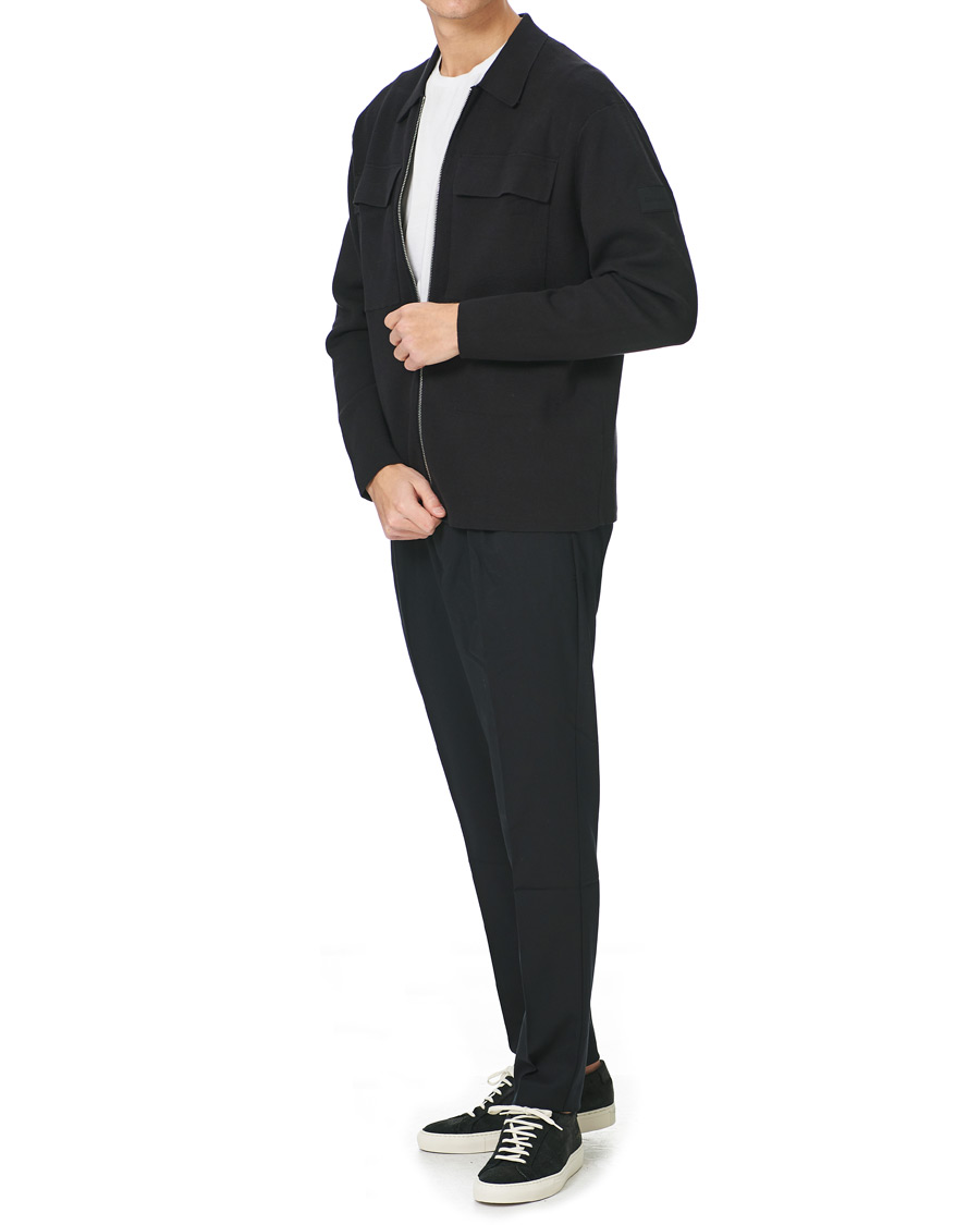 Herr | Tröjor | Calvin Klein | Punto Milano Full Zip Cardigan Black