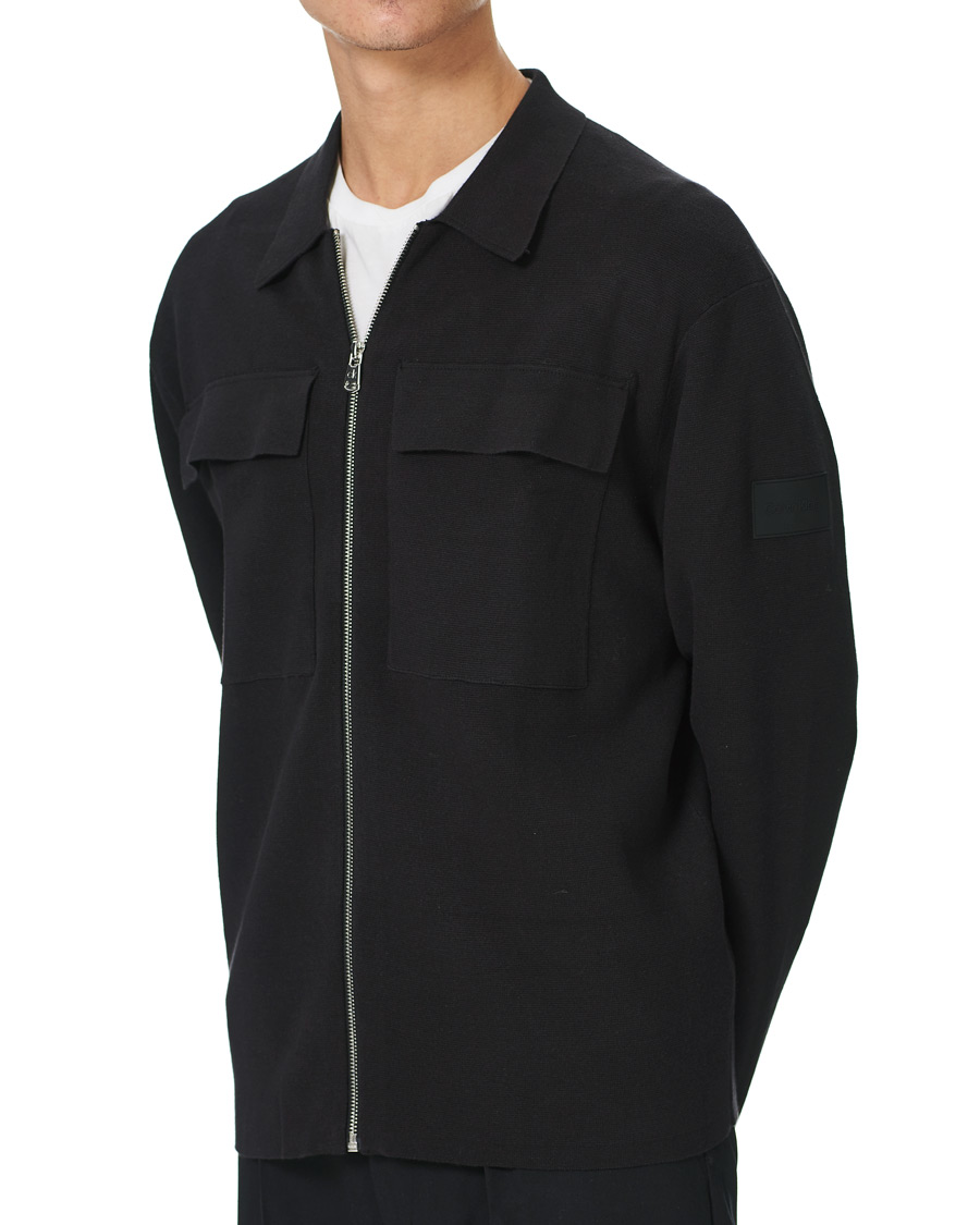 Herr | Tröjor | Calvin Klein | Punto Milano Full Zip Cardigan Black
