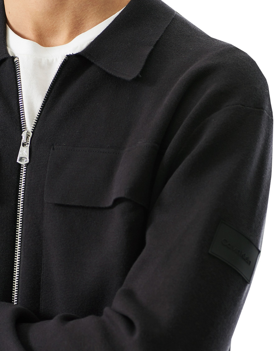 Herr | Tröjor | Calvin Klein | Punto Milano Full Zip Cardigan Black