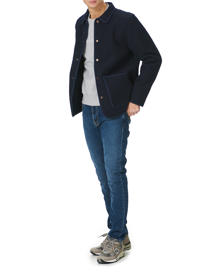 Herr | Jackor | Nudie Jeans | Fred Boiled Wool Jacket Navy
