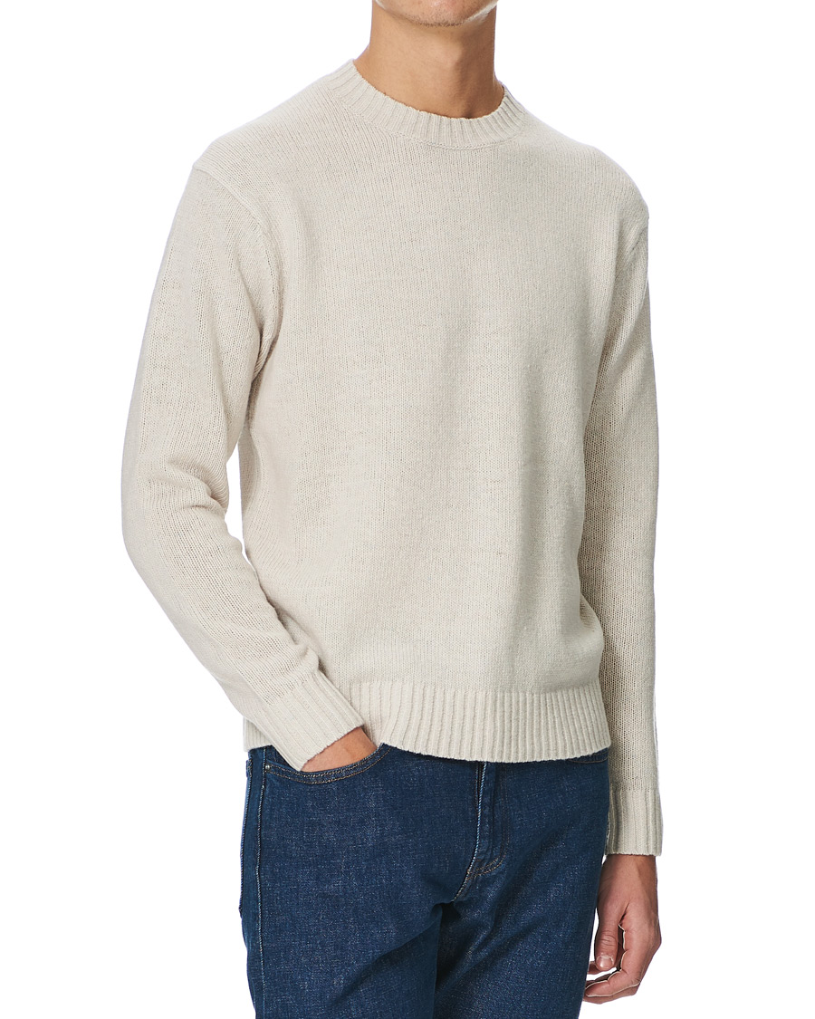 Herr | Tröjor | Tiger of Sweden | Danzon Recycle Wool Knitted Crew Neck Buttercreme