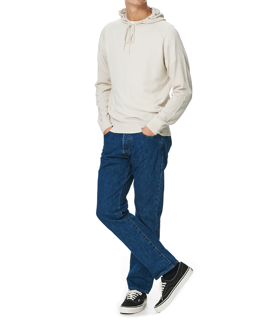 Herr | Tröjor | Tiger of Sweden | Nakkne Knitted Merino Hood Buttercreme