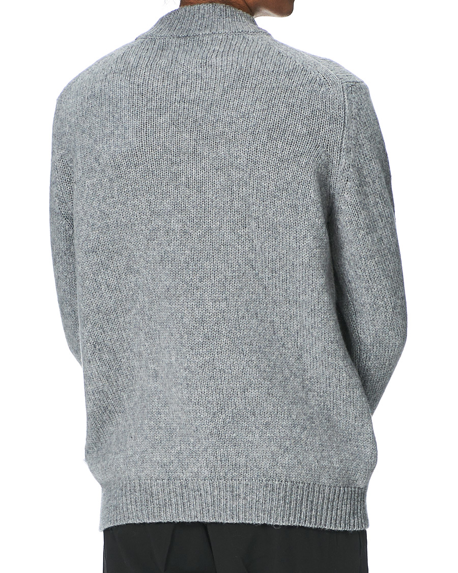 Herr | Tröjor | NN07 | Nick Knitted Merino Mock Neck Grey Mel