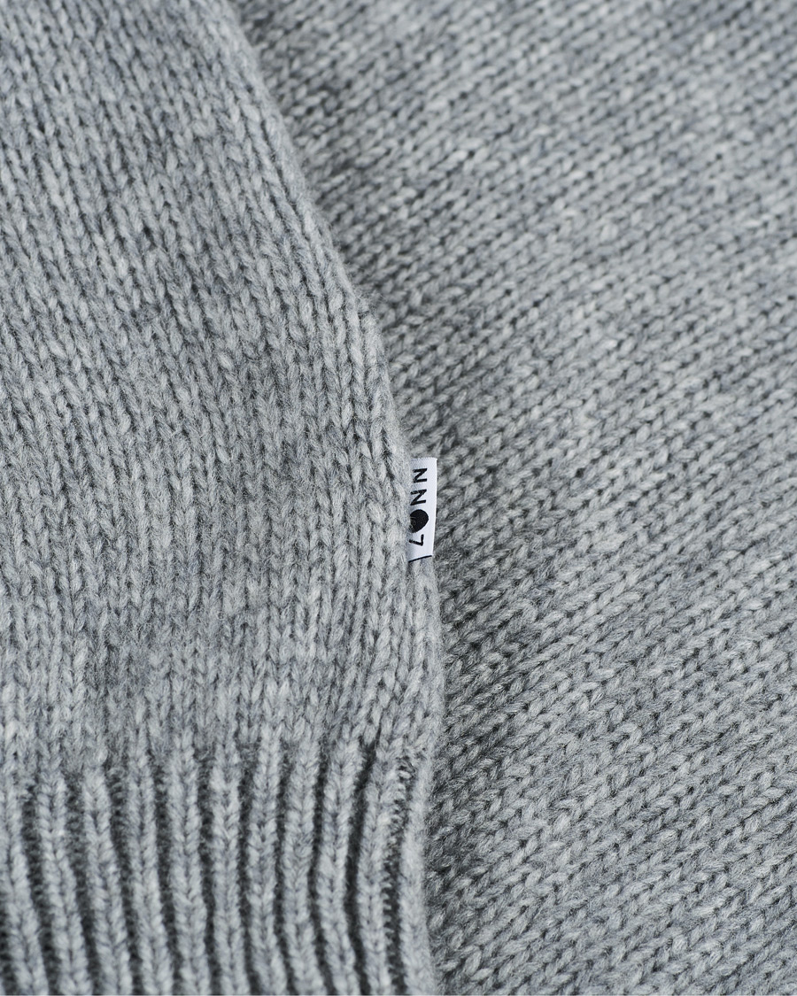 Herr | Tröjor | NN07 | Nick Knitted Merino Mock Neck Grey Mel