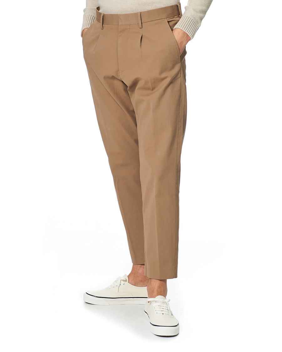 Herr | Byxor | NN07 | Bill Cropped Cotton Trousers Khaki