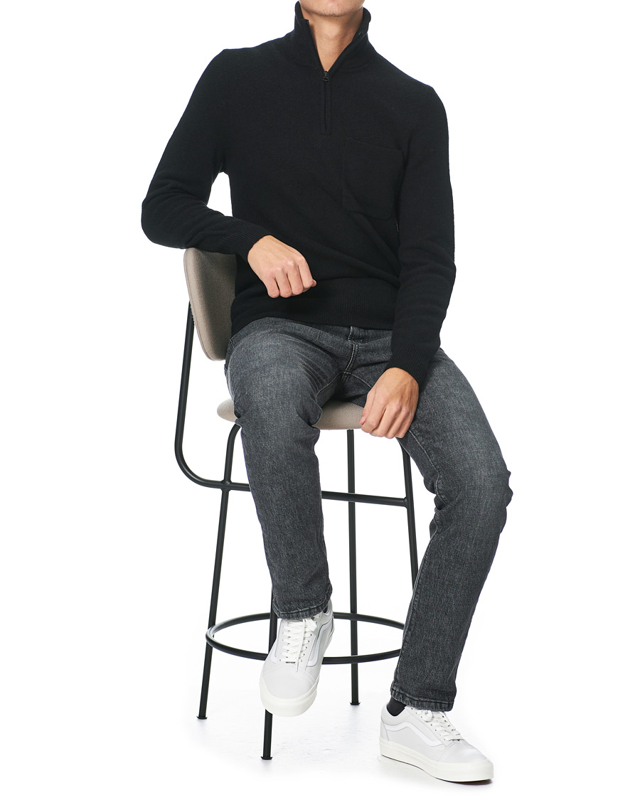 Herr | Tröjor | J.Lindeberg | Cohen Yak Blend Quater Zip Black