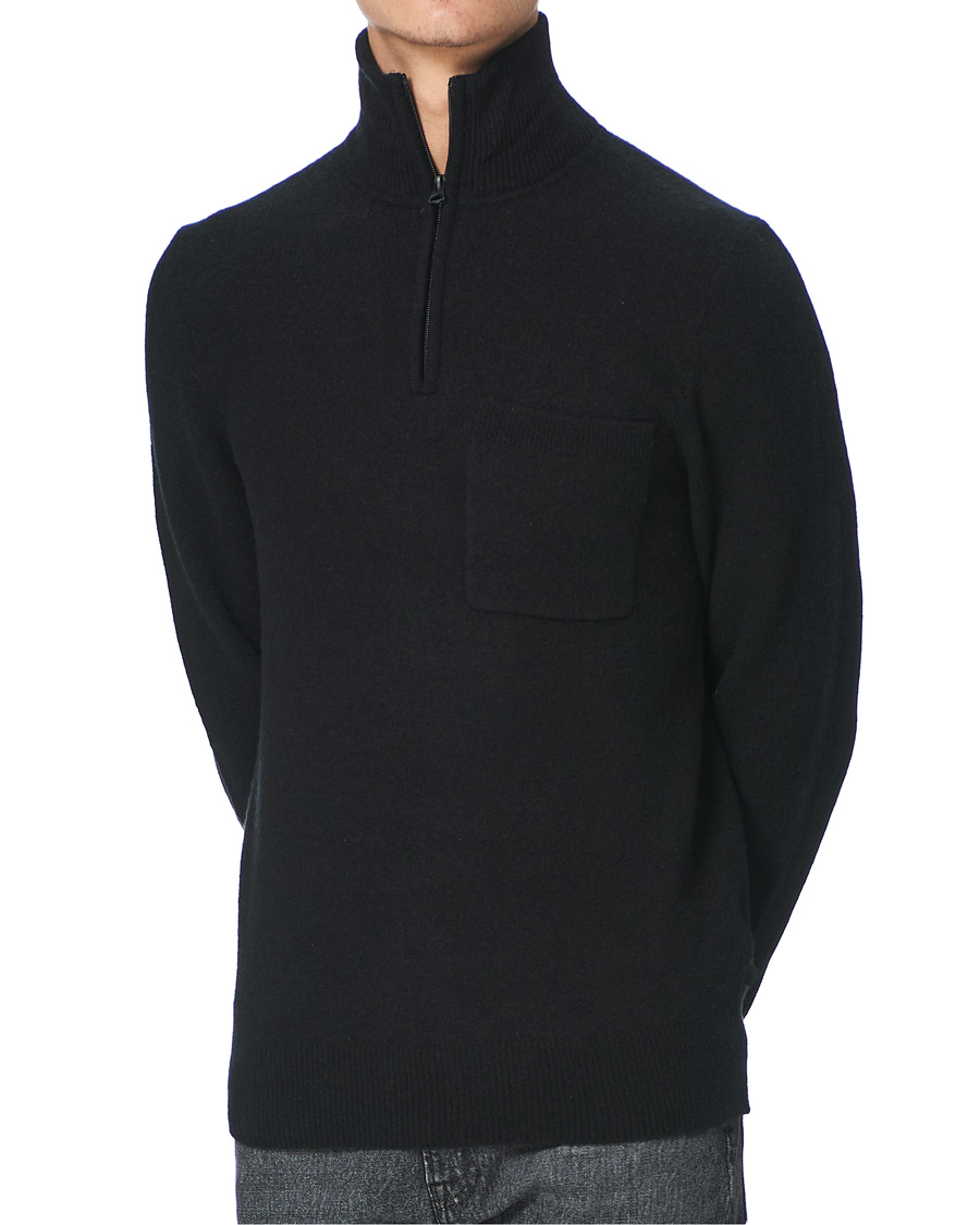 Herr | Tröjor | J.Lindeberg | Cohen Yak Blend Quater Zip Black