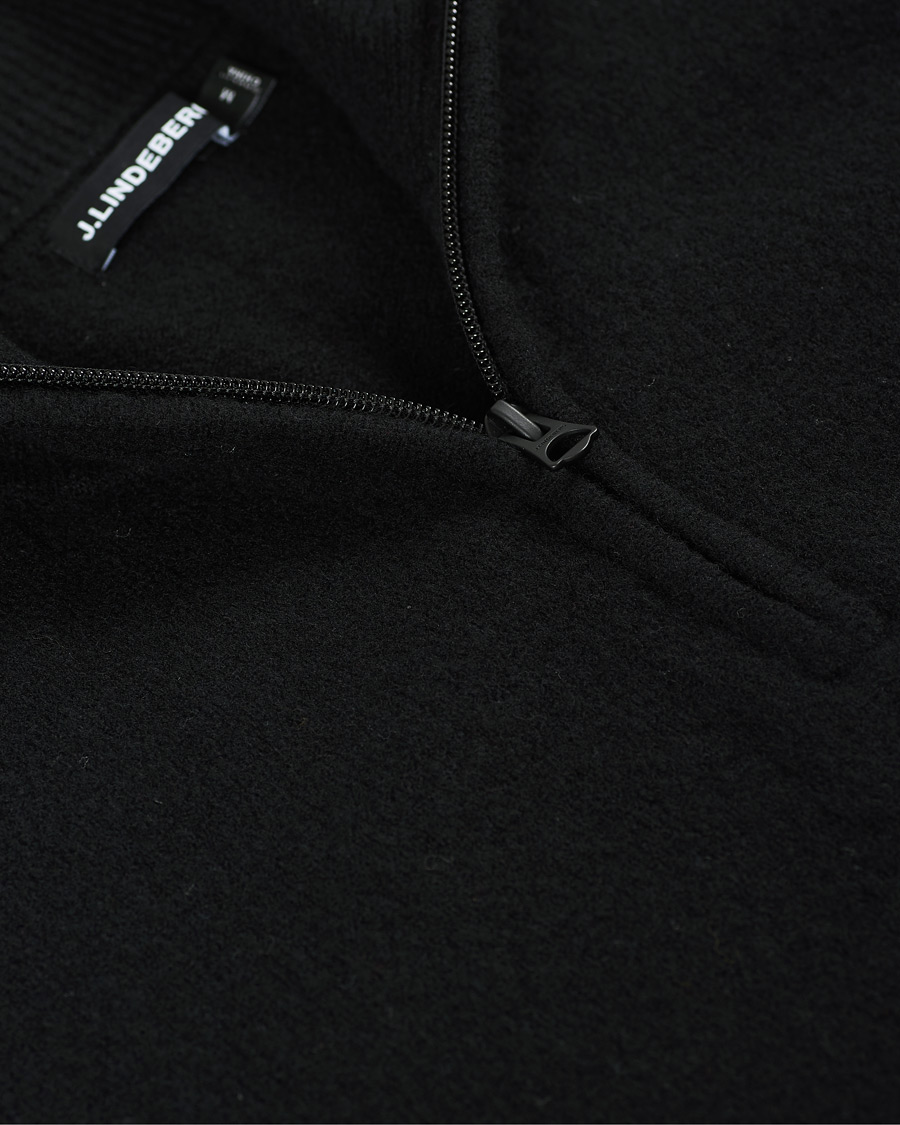 Herr | Tröjor | J.Lindeberg | Cohen Yak Blend Quater Zip Black