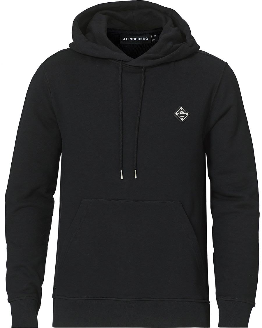 Herr | Tröjor | J.Lindeberg | Throw Patch Cotton Hoodie Black