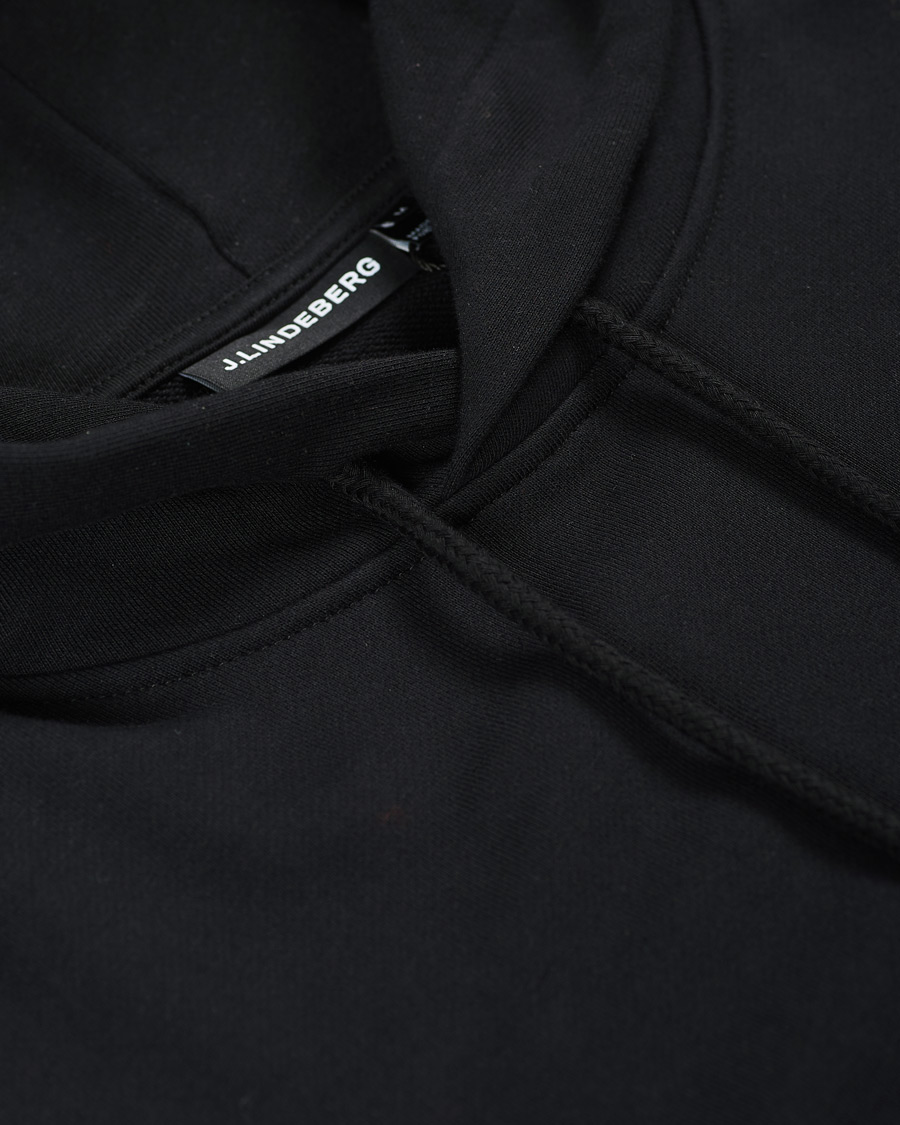 Herr | Tröjor | J.Lindeberg | Throw Patch Cotton Hoodie Black