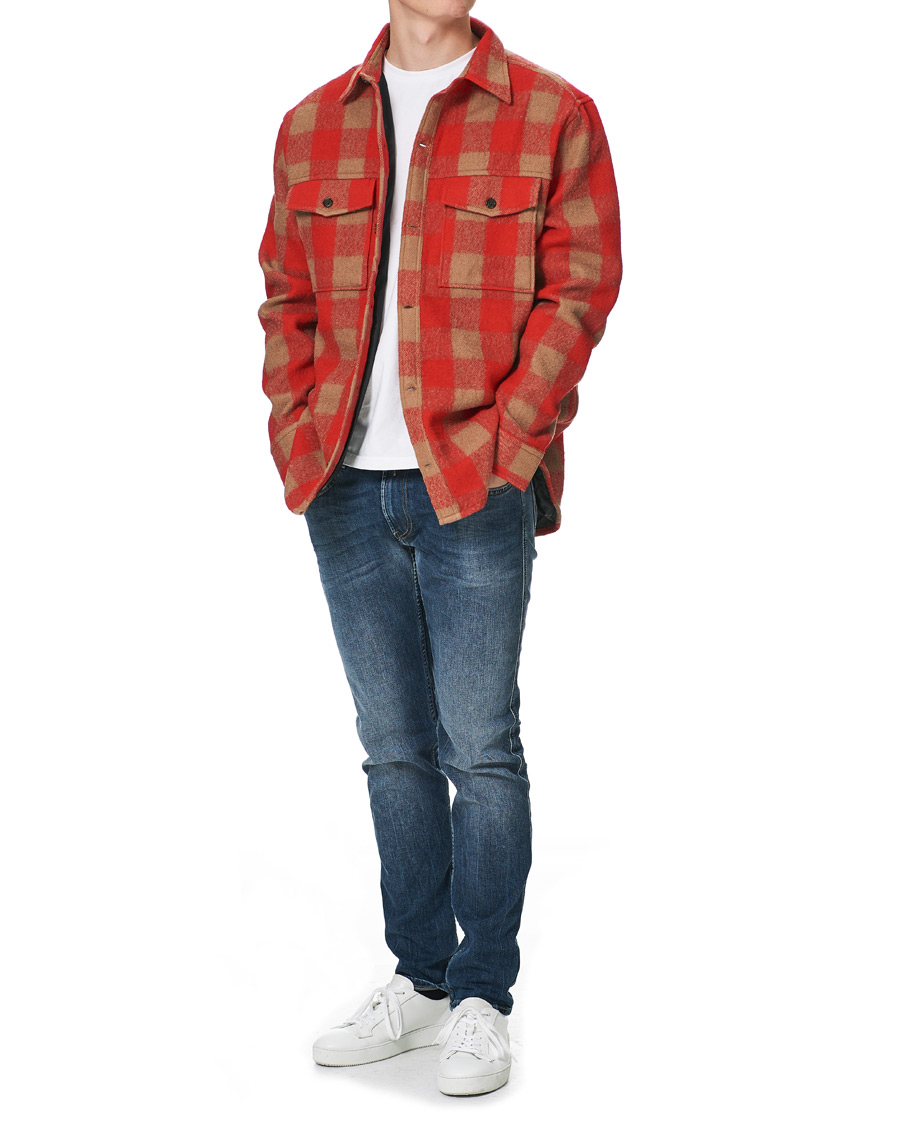 Herr | Skjortor | J.Lindeberg | Gingham Wool Loose Fit Overshirt Red Bell