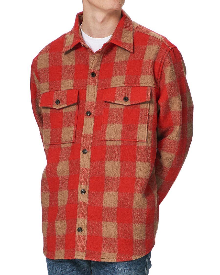 Herr | Skjortor | J.Lindeberg | Gingham Wool Loose Fit Overshirt Red Bell